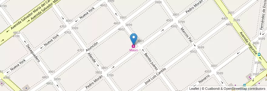 Mapa de ubicacion de Mauri, Villa Devoto en Argentinien, Ciudad Autónoma De Buenos Aires, Buenos Aires, Comuna 11.