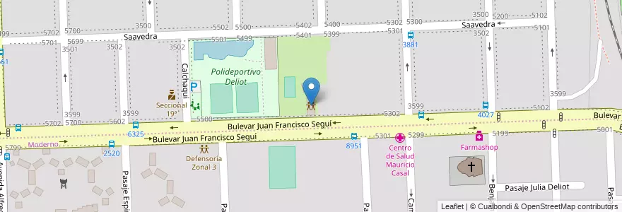 Mapa de ubicacion de Mauricio Casal en Arjantin, Santa Fe, Departamento Rosario, Municipio De Rosario, Rosario.