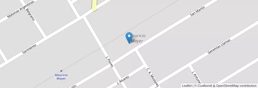 Mapa de ubicacion de Mauricio Mayer en アルゼンチン, ラ・パンパ州, Departamento Conhelo, Municipio De Mauricio Mayer, Mauricio Mayer.