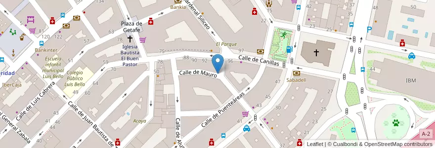 Mapa de ubicacion de MAURO, CALLE, DE,9 en إسبانيا, منطقة مدريد, منطقة مدريد, Área Metropolitana De Madrid Y Corredor Del Henares, مدريد.