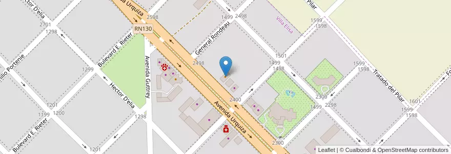 Mapa de ubicacion de Mawijaer Confitería & Pub en アルゼンチン, エントレ・リオス州, Departamento Colón, Distrito Segundo, Villa Elisa, Villa Elisa.