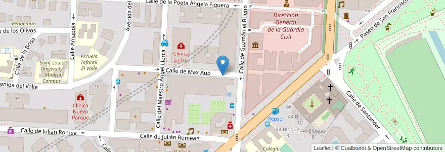 Mapa de ubicacion de MAX AUB, CALLE, DE,3 en スペイン, マドリード州, Comunidad De Madrid, Área Metropolitana De Madrid Y Corredor Del Henares, Madrid.