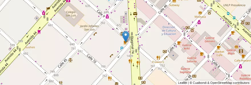 Mapa de ubicacion de MaxExpress, Casco Urbano en الأرجنتين, بوينس آيرس, Partido De La Plata, لابلاتا.