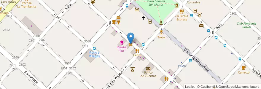 Mapa de ubicacion de Maxi Kiewicz en アルゼンチン, ブエノスアイレス州, Partido De La Matanza, San Justo.