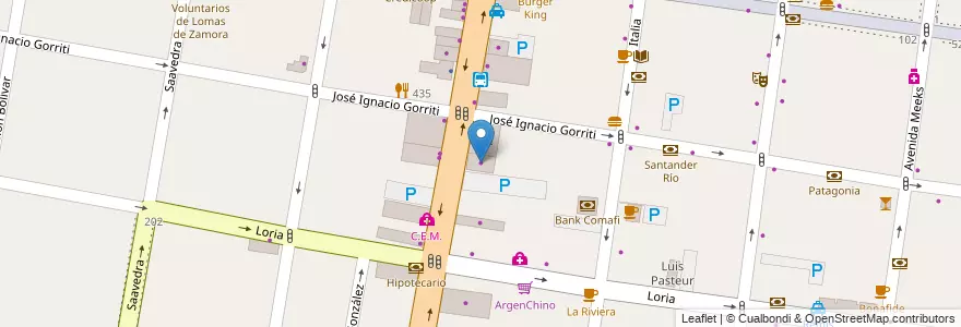 Mapa de ubicacion de Maxi Kiosco en 阿根廷, 布宜诺斯艾利斯省, Partido De Lomas De Zamora, Lomas De Zamora.