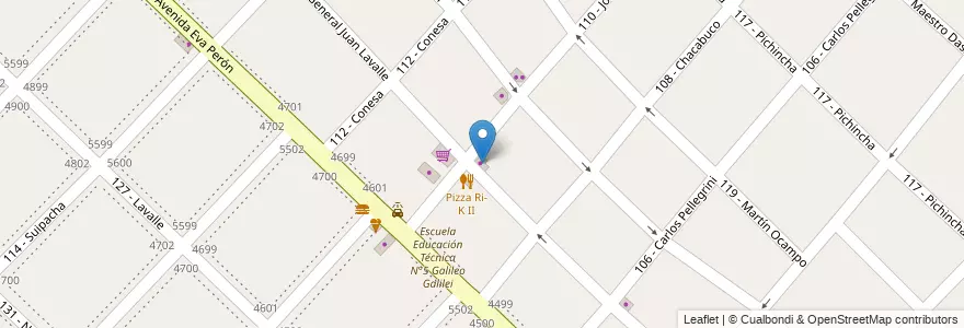 Mapa de ubicacion de Maxikiosco 24 HS. en Arjantin, Buenos Aires, Partido De General San Martín, Billinghurst.