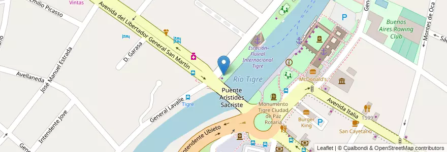 Mapa de ubicacion de Maxikiosco La Amistad en Argentina, Buenos Aires, Partido De Tigre, Tigre.