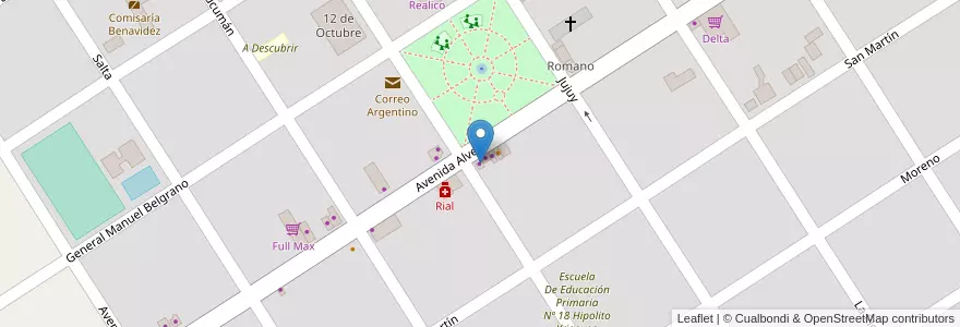 Mapa de ubicacion de Maxikiosco Pinturitas en 阿根廷, 布宜诺斯艾利斯省, Partido De Tigre, Benavídez.