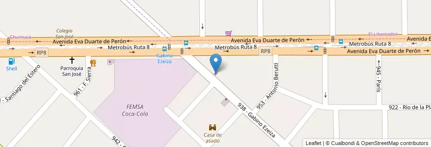 Mapa de ubicacion de Maxikiosko en Arjantin, Buenos Aires, Partido De Tres De Febrero, Loma Hermosa.