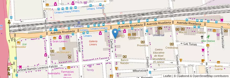 Mapa de ubicacion de Maxinta, Liniers en 아르헨티나, Ciudad Autónoma De Buenos Aires, Comuna 9, 부에노스아이레스.