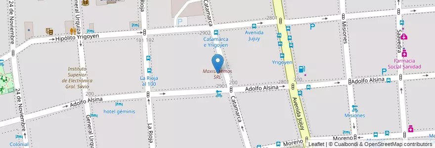 Mapa de ubicacion de Maxisistemas SRL, Balvanera en آرژانتین, Ciudad Autónoma De Buenos Aires, Comuna 3, Buenos Aires.