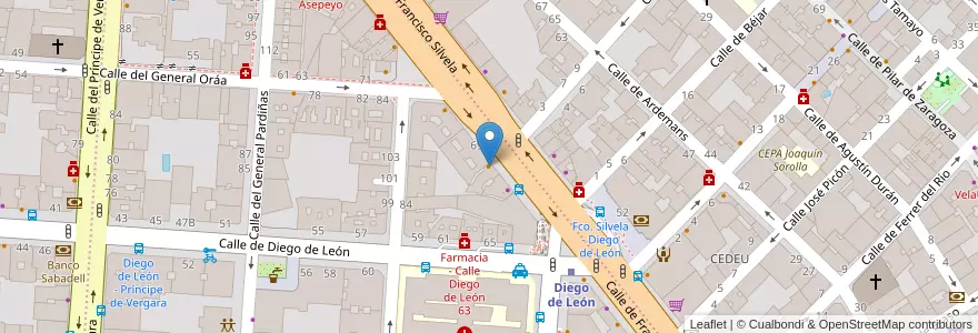 Mapa de ubicacion de Mayoma Cafetería Churrería en إسبانيا, منطقة مدريد, منطقة مدريد, Área Metropolitana De Madrid Y Corredor Del Henares, مدريد.