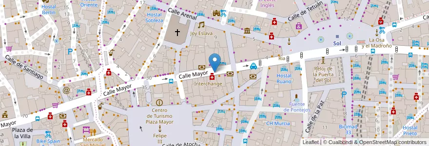 Mapa de ubicacion de MAYOR, CALLE,13 en İspanya, Comunidad De Madrid, Comunidad De Madrid, Área Metropolitana De Madrid Y Corredor Del Henares, Madrid.
