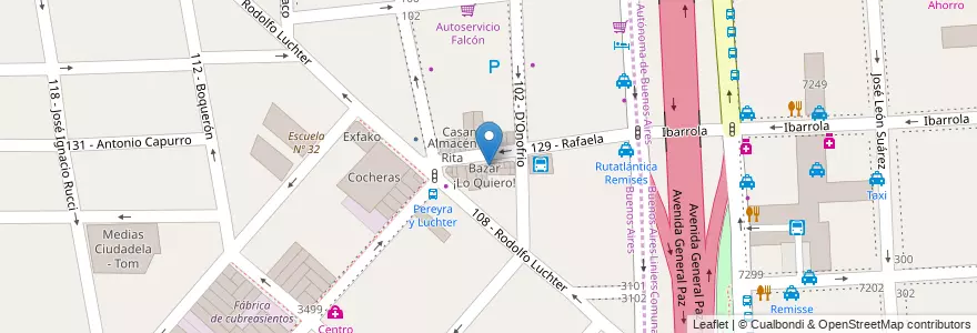 Mapa de ubicacion de Mayorista Thissan en アルゼンチン, ブエノスアイレス州, Partido De Tres De Febrero, Ciudadela.