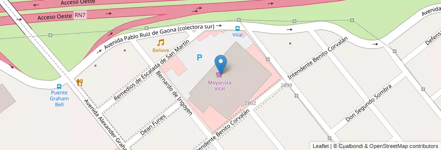 Mapa de ubicacion de Mayorista Vital en Arjantin, Buenos Aires, Partido De Moreno, Paso Del Rey.
