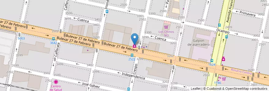 Mapa de ubicacion de Mazzara en Argentinië, Santa Fe, Departamento Rosario, Municipio De Rosario, Rosario.