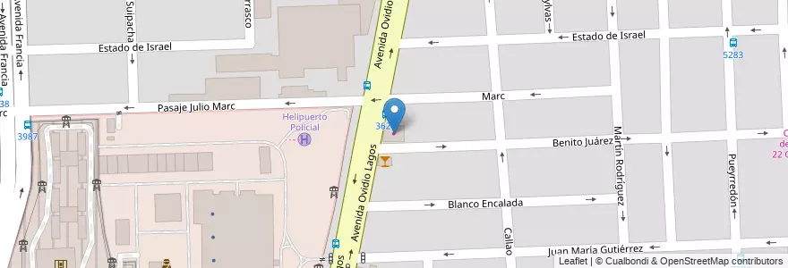 Mapa de ubicacion de Mazzarelli en 阿根廷, Santa Fe, Departamento Rosario, Municipio De Rosario, 罗萨里奥.