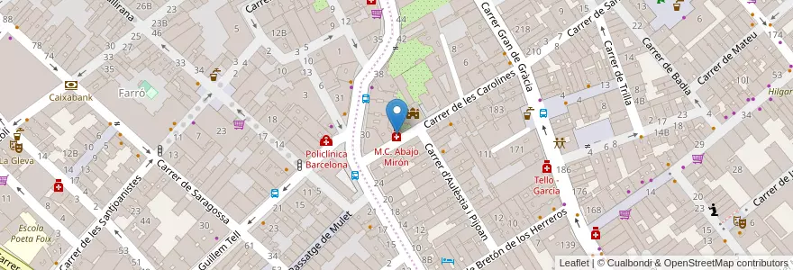 Mapa de ubicacion de M.C. Abajo Mirón en Spain, Catalonia, Barcelona, Barcelonès, Barcelona.