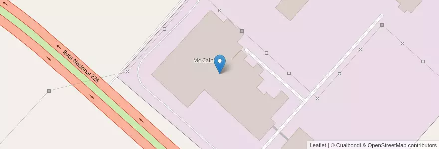 Mapa de ubicacion de Mc Cain en الأرجنتين, بوينس آيرس, Partido De Balcarce.