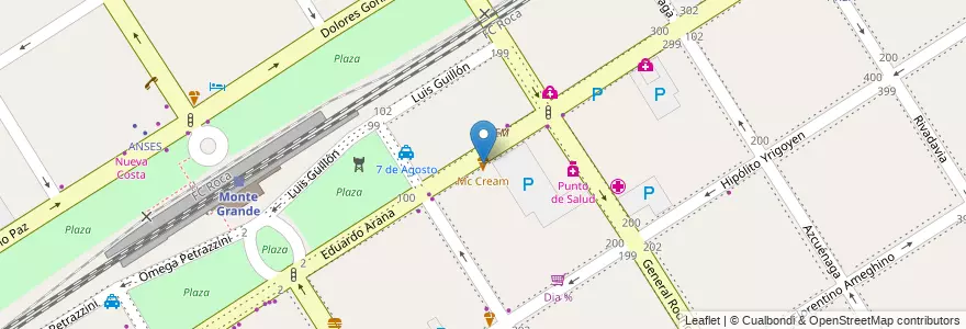 Mapa de ubicacion de Mc Cream en Arjantin, Buenos Aires, Partido De Esteban Echeverría, Monte Grande.
