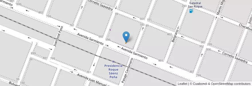 Mapa de ubicacion de Mc Pizza Libre en Аргентина, Чако, Departamento Comandante Fernández, Municipio De Presidencia Roque Sáenz Peña, Presidencia Roque Sáenz Peña.