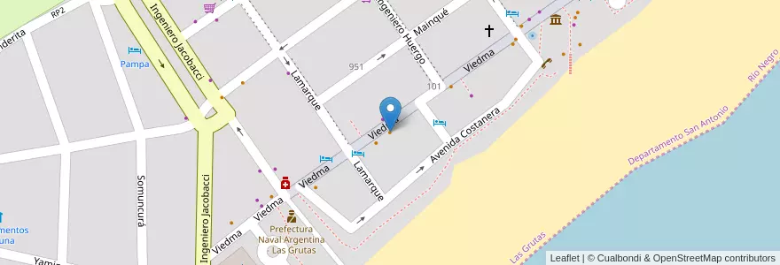 Mapa de ubicacion de McCain en الأرجنتين, ريو نيغرو, Departamento San Antonio, Las Grutas.