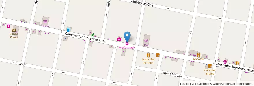Mapa de ubicacion de McCormack en Argentina, Provincia Di Buenos Aires, Partido De Morón, Castelar.