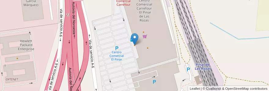 Mapa de ubicacion de McDonald's en إسبانيا, منطقة مدريد, منطقة مدريد, Área Metropolitana De Madrid Y Corredor Del Henares, Las Rozas De Madrid.