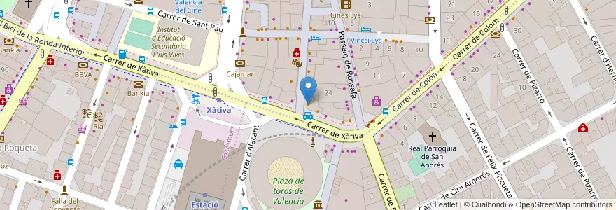 Mapa de ubicacion de McDonald's en Espanha, Comunidade Valenciana, València / Valencia, Comarca De València, València.