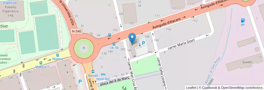 Mapa de ubicacion de McDonald's en スペイン, バレンシア州, Alacant / Alicante, El Baix Vinalopó, Elx / Elche.