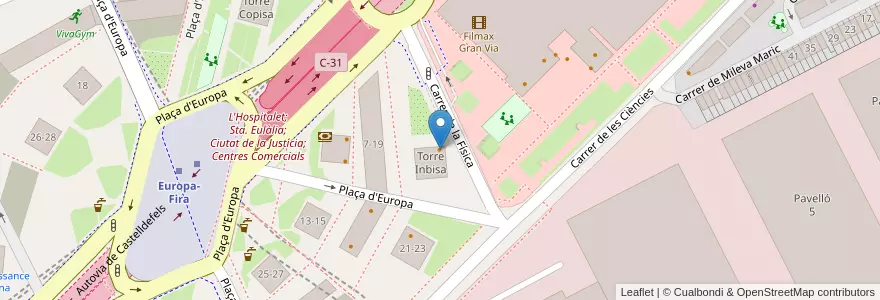 Mapa de ubicacion de McDonald's en إسبانيا, كتالونيا, برشلونة, بارسلونس, L'Hospitalet De Llobregat.