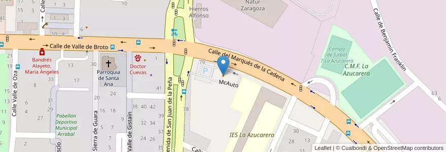 Mapa de ubicacion de McDonald's en 西班牙, Aragón, 萨拉戈萨, Zaragoza, 萨拉戈萨.