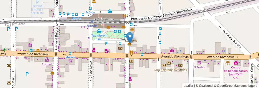 Mapa de ubicacion de McDonald's en آرژانتین, استان بوئنوس آیرس, Partido De Morón, Morón.