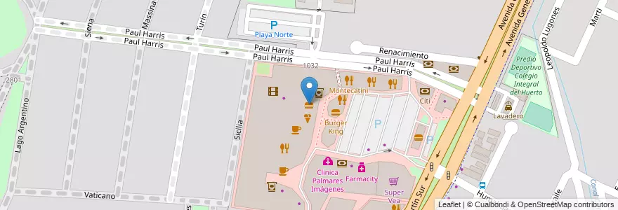 Mapa de ubicacion de McDonald's en Arjantin, Şili, Mendoza, Godoy Cruz, Departamento Godoy Cruz, Distrito Gobernador Benegas.