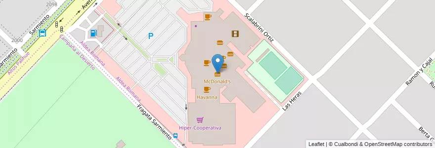 Mapa de ubicacion de McDonald's en アルゼンチン, ブエノスアイレス州, Partido De Bahía Blanca, Bahía Blanca.