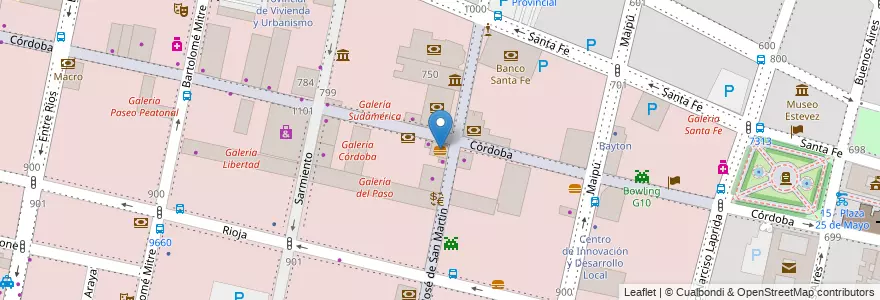 Mapa de ubicacion de McDonald's en Arjantin, Santa Fe, Departamento Rosario, Municipio De Rosario, Rosario.