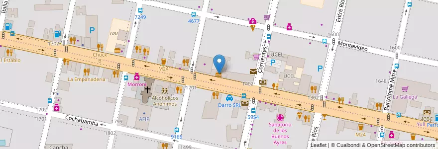 Mapa de ubicacion de McDonald's en アルゼンチン, サンタフェ州, Departamento Rosario, Municipio De Rosario, ロサリオ.