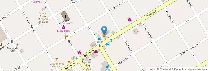 Mapa de ubicacion de McDonald's en Argentina, Buenos Aires, Partido De Quilmes, Quilmes.