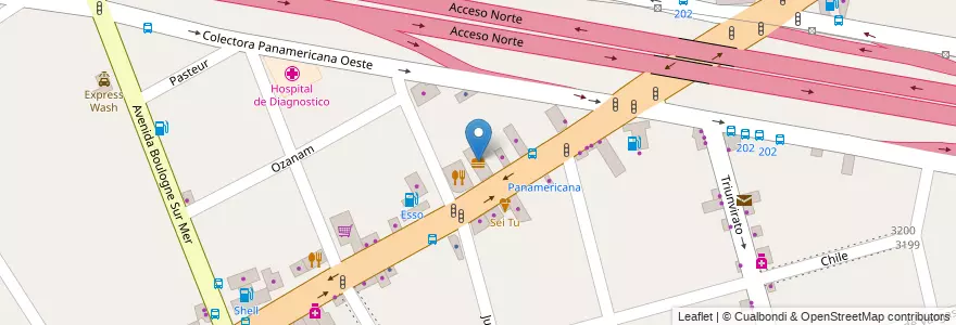 Mapa de ubicacion de McDonald's en 아르헨티나, 부에노스아이레스주, Partido De Tigre, Don Torcuato.