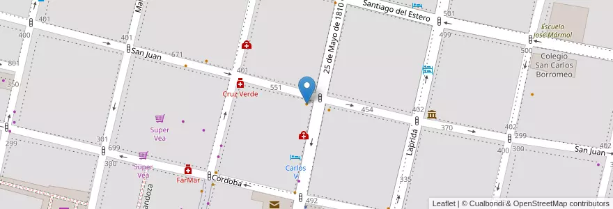 Mapa de ubicacion de McDonald's en アルゼンチン, トゥクマン州, San Miguel De Tucumán, Departamento Capital, San Miguel De Tucumán.
