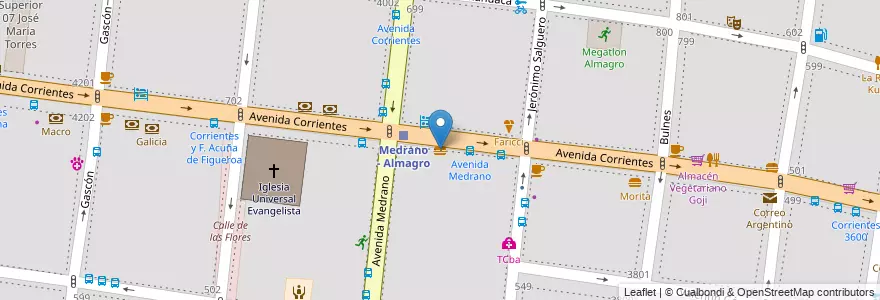 Mapa de ubicacion de McDonald's, Almagro en الأرجنتين, Ciudad Autónoma De Buenos Aires, Comuna 5, Buenos Aires.