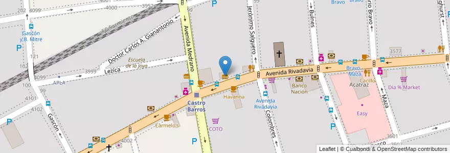 Mapa de ubicacion de McDonald's, Almagro en アルゼンチン, Ciudad Autónoma De Buenos Aires, Comuna 5, ブエノスアイレス.