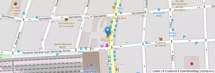 Mapa de ubicacion de McDonald‘s, Balvanera en 阿根廷, Ciudad Autónoma De Buenos Aires, Comuna 3, 布宜诺斯艾利斯.