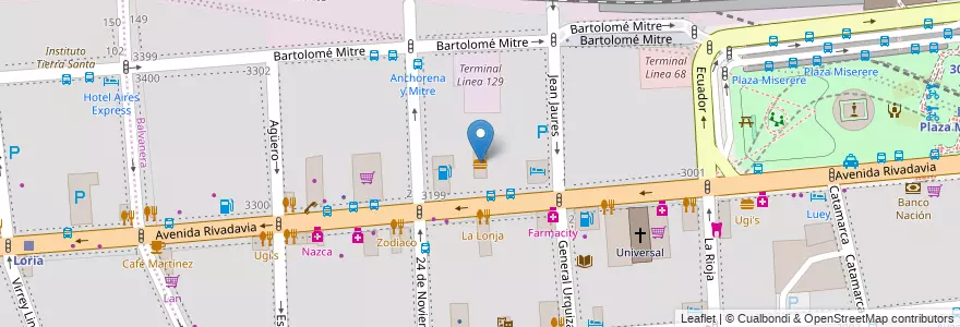 Mapa de ubicacion de McDonald's, Balvanera en Argentinië, Ciudad Autónoma De Buenos Aires, Comuna 3, Buenos Aires.