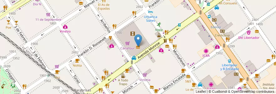 Mapa de ubicacion de McDonalds, Belgrano en 阿根廷, Ciudad Autónoma De Buenos Aires, 布宜诺斯艾利斯, Comuna 13.