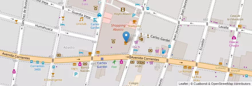 Mapa de ubicacion de McDonald's Cafe, Balvanera en Argentina, Ciudad Autónoma De Buenos Aires, Comuna 3, Buenos Aires.