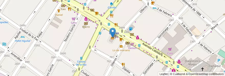 Mapa de ubicacion de McDonald's, Colegiales en Аргентина, Буэнос-Айрес, Буэнос-Айрес, Comuna 14.