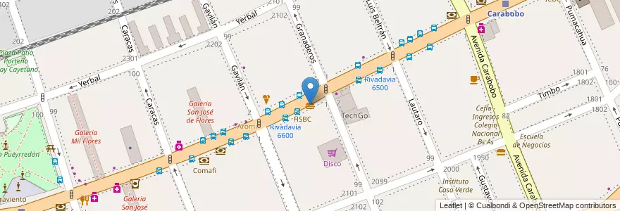 Mapa de ubicacion de McDonald's, Flores en Arjantin, Ciudad Autónoma De Buenos Aires, Comuna 7, Buenos Aires.