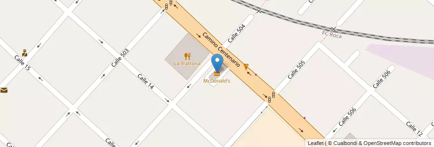 Mapa de ubicacion de McDonald's, Gonnet en Argentina, Buenos Aires, Partido De La Plata, Manuel B. Gonnet.