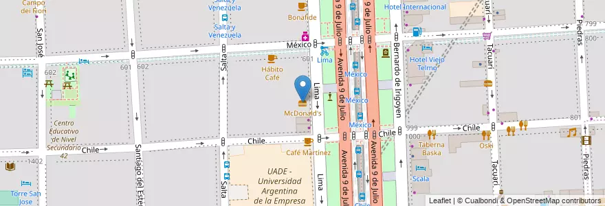Mapa de ubicacion de McDonald's, Montserrat en Arjantin, Ciudad Autónoma De Buenos Aires, Comuna 1, Buenos Aires.